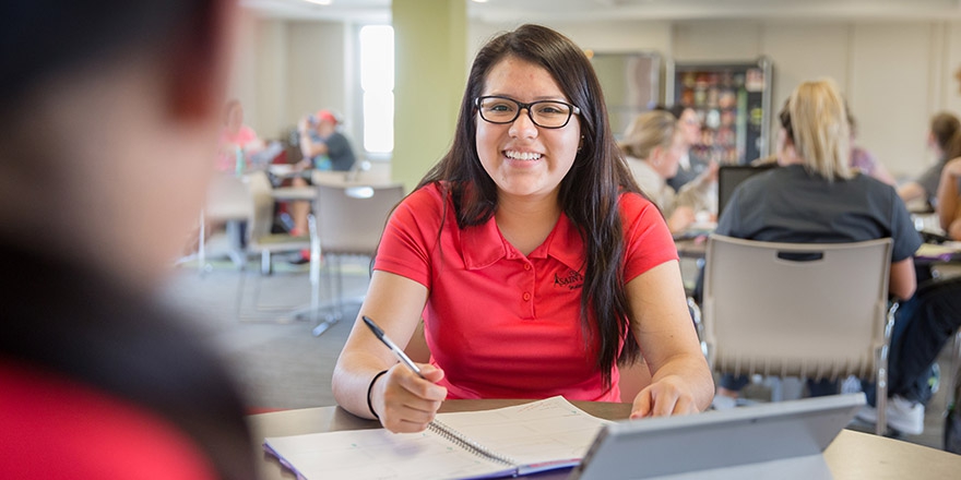 Student studying