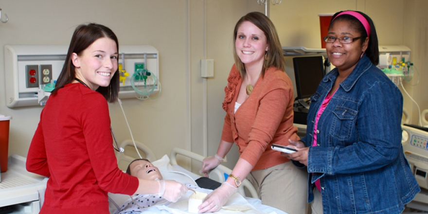 Nursing students in a classroom