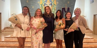 College of Saint Mary students were recently honored with Heart of the Walking Woman awards
