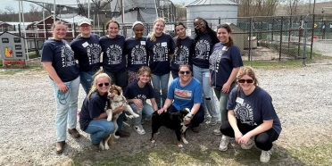 Students from College of Saint Mary volunteer during Spirit of Service