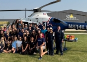 College of Saint Mary physician assistant students tour medical helicopter on campus