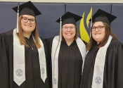 Tammy Rivera and her daughters, Kaylee and Madison, graduate from College of Saint Mary.