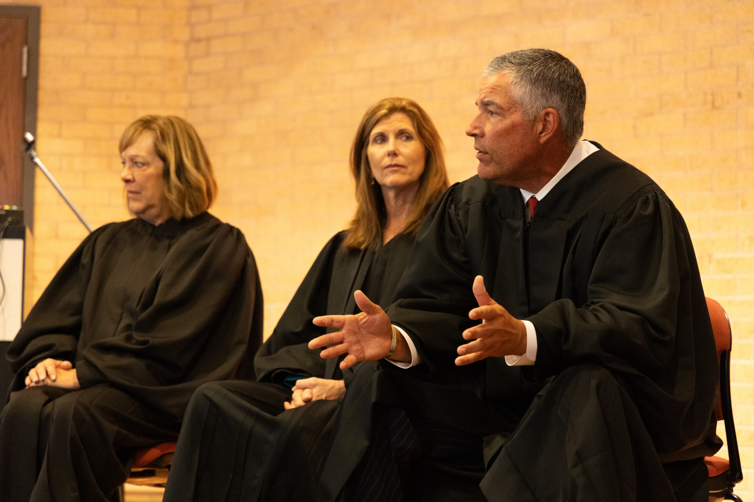 Court of Appeals judges on campus.