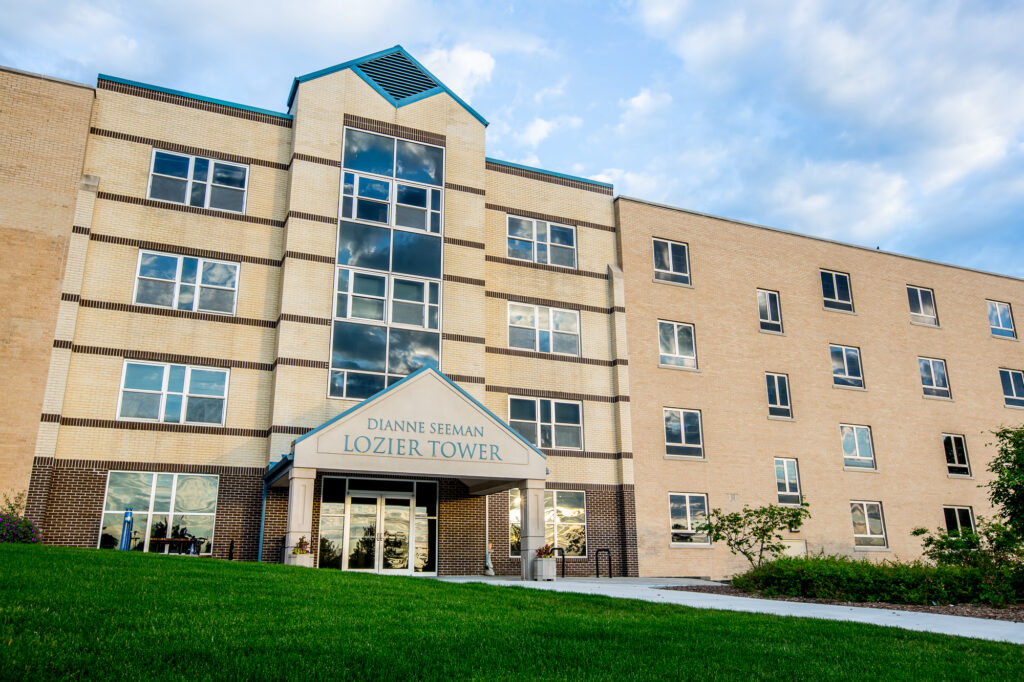 Exterior photo of Lozier Tower